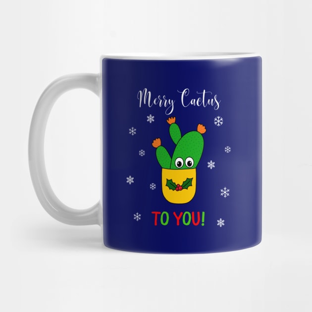 Merry Cactus To You - Opuntia Microdasys Cactus In Christmas Holly Pot by DreamCactus